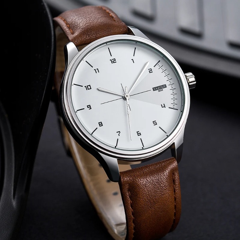 YAZOLE Men Watch Business Casu - огляд і ціна Leather Watch Band Men
