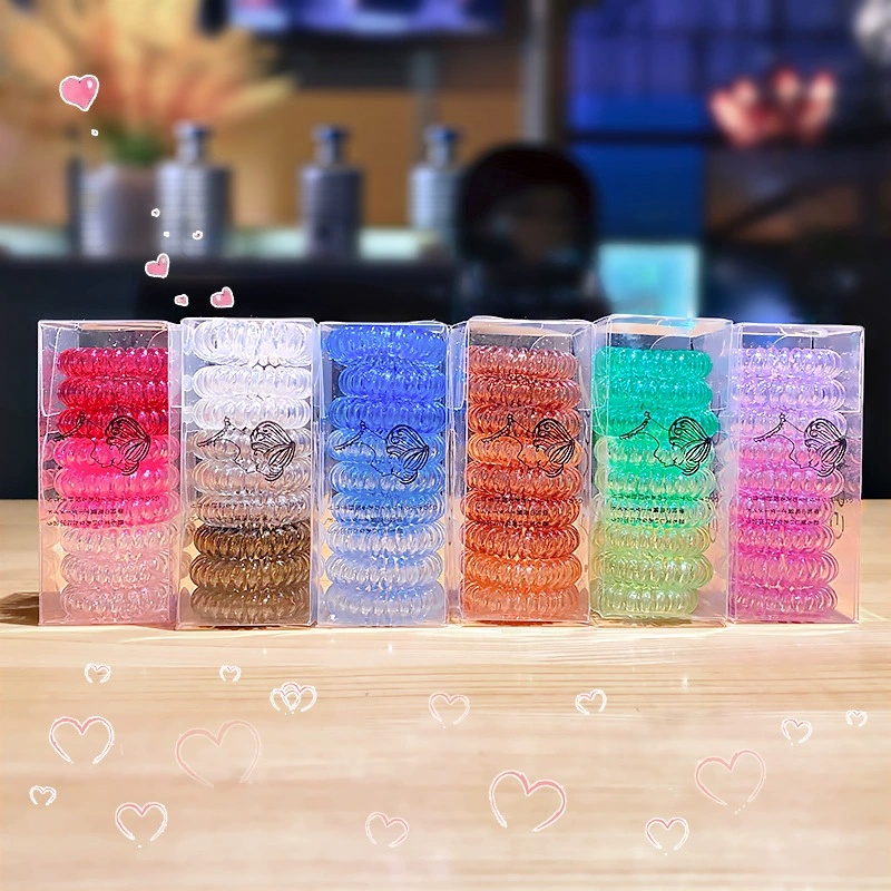 9 Pcs/Box Telephone Wire Elast - огляд і ціна Silicone Band Women